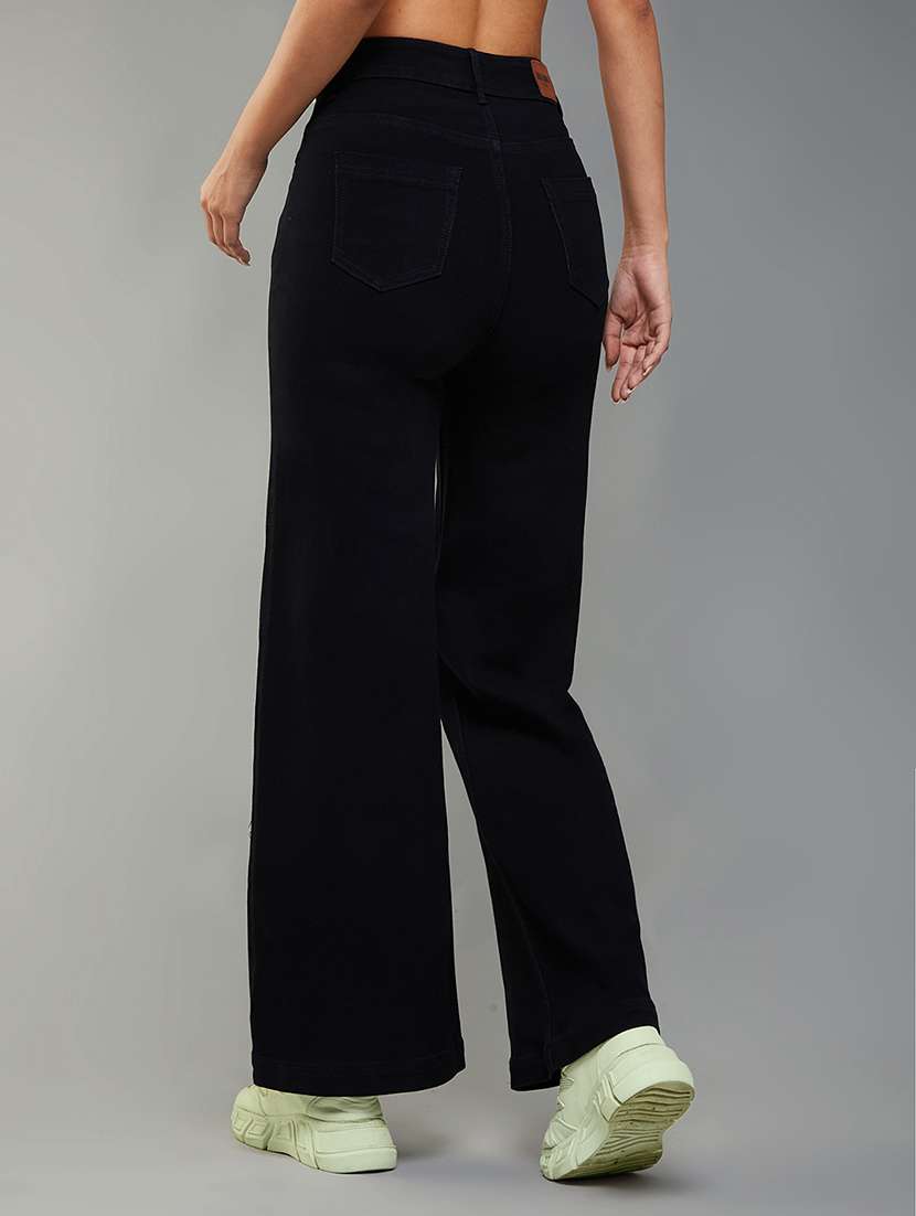 women solid high rise bootcut jeans - 22385168 -  Standard Image - 2