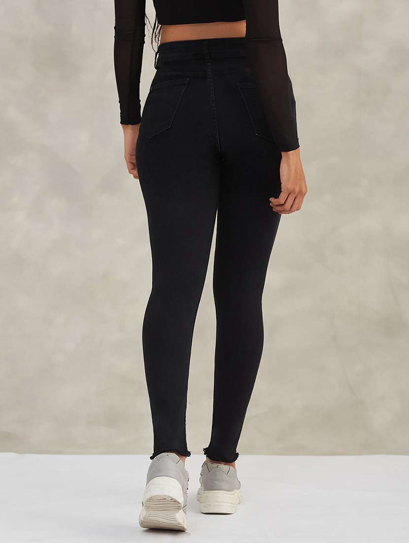 women solid high rise skinny jeans - 22385186 -  Standard Image - 2