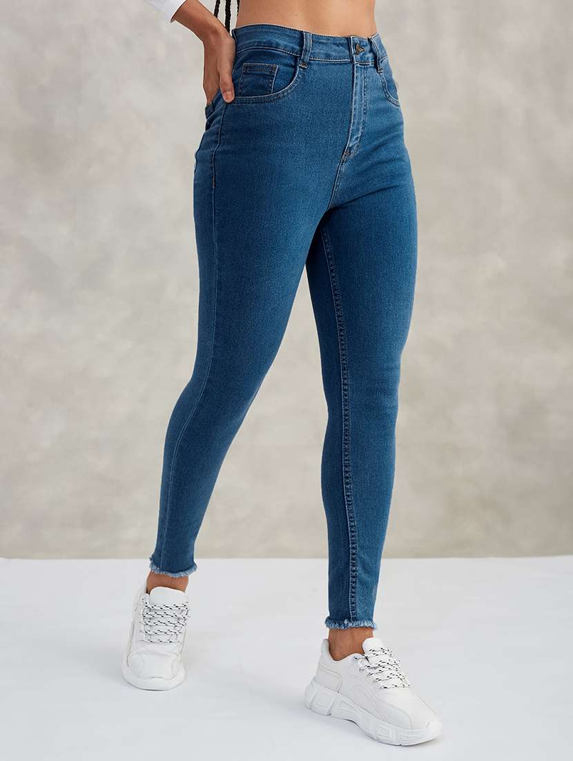women solid high rise skinny jeans - 22385187 -  Standard Image - 2