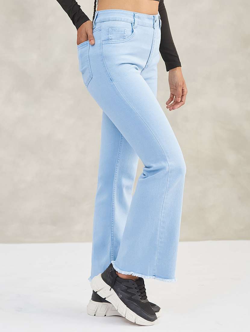 women solid high rise bootcut jeans - 22385189 -  Standard Image - 2