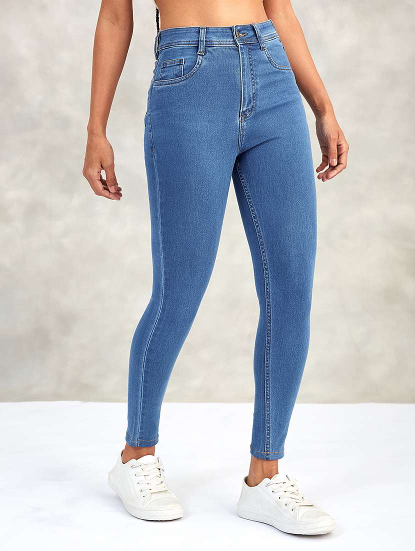 women solid high rise skinny jeans - 22385206 -  Standard Image - 2