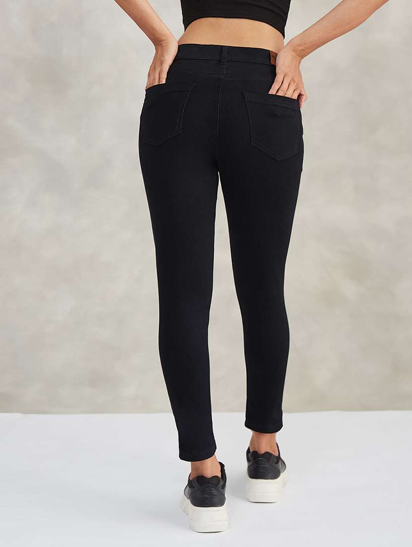 women solid high rise slim fit jeans - 22385210 -  Standard Image - 2