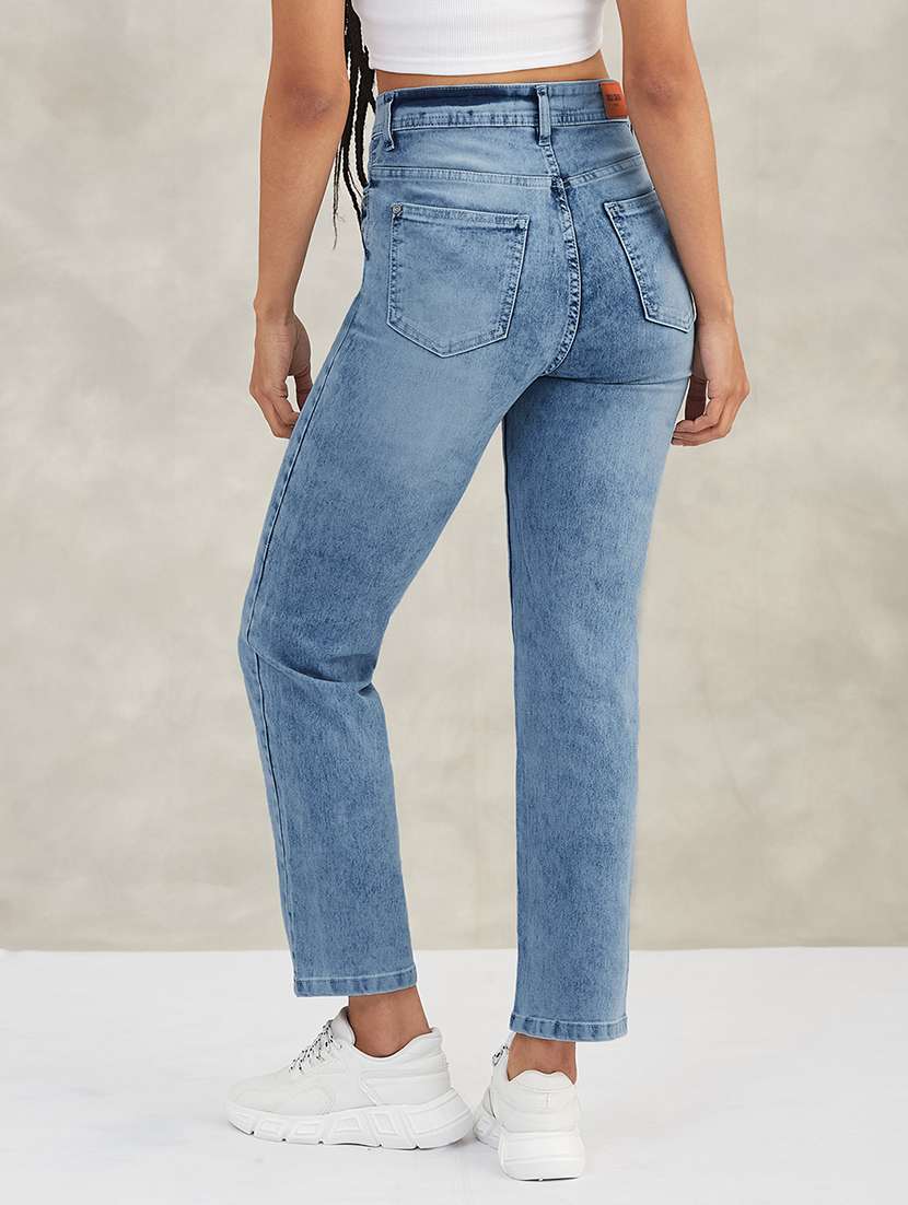 women solid high rise bootcut jeans - 22385212 -  Standard Image - 2