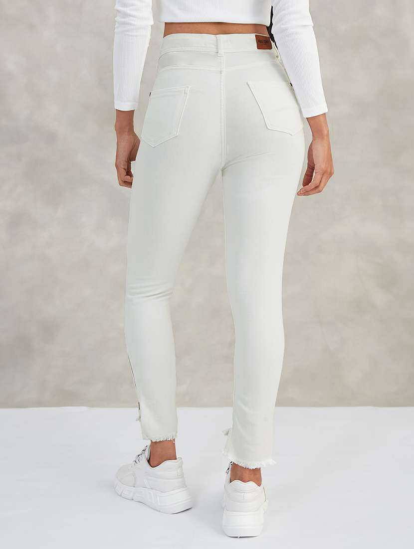 women solid high rise skinny jeans - 22385213 -  Standard Image - 2