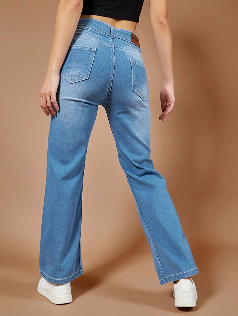 women solid high rise straight jeans - 22385230 -  Standard Image - 2
