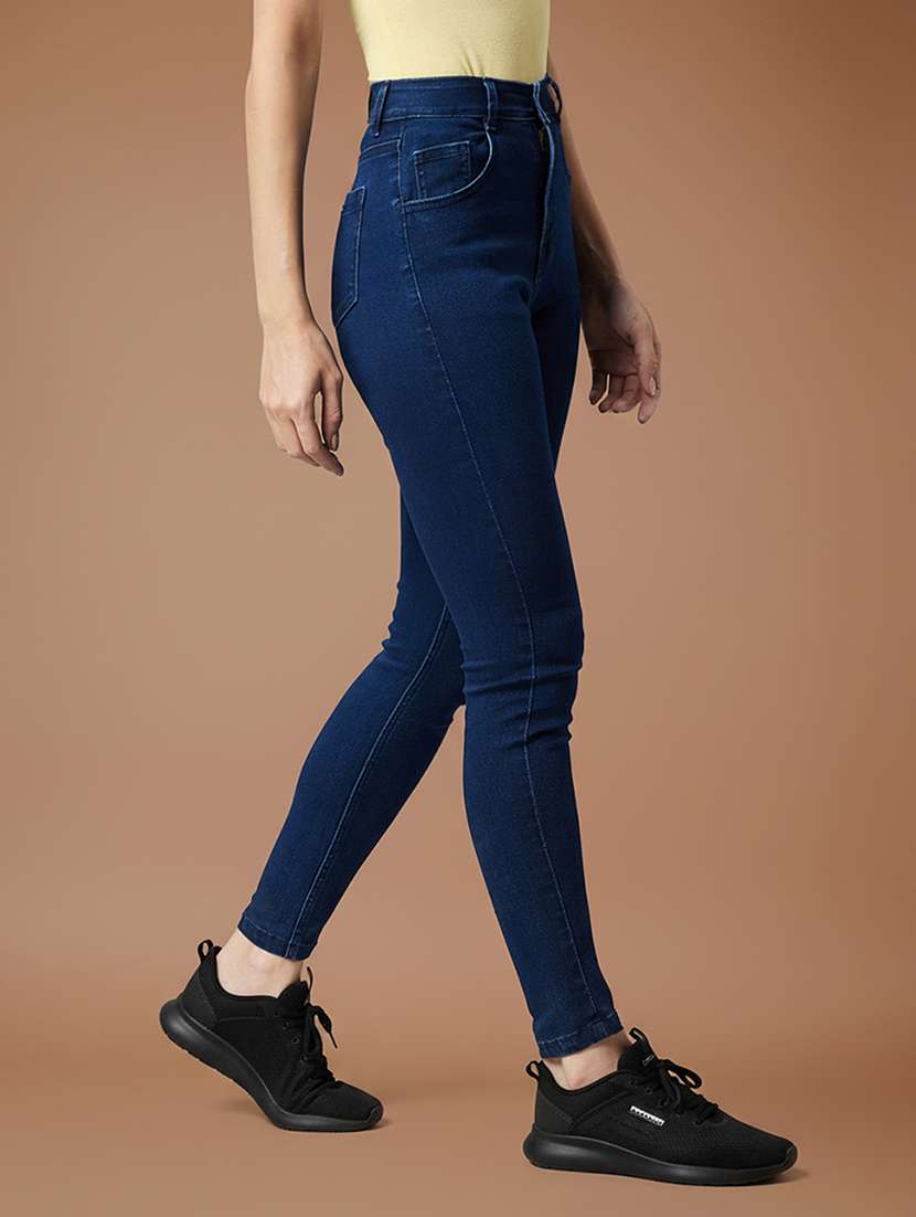 women solid high rise skinny jeans - 22385234 -  Standard Image - 2