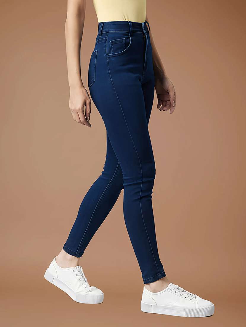 women solid high rise skinny jeans - 22385235 -  Standard Image - 2