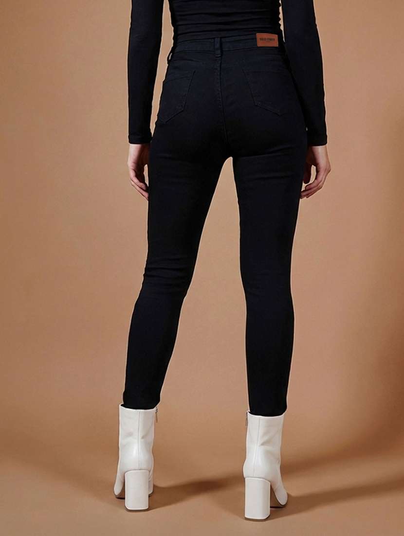 women solid high rise skinny jeans - 22385240 -  Standard Image - 2