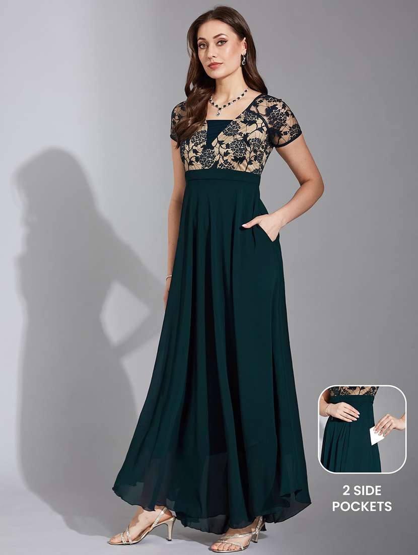 women self desigend short sleeve lace dress - 22385280 -  Standard Image - 2