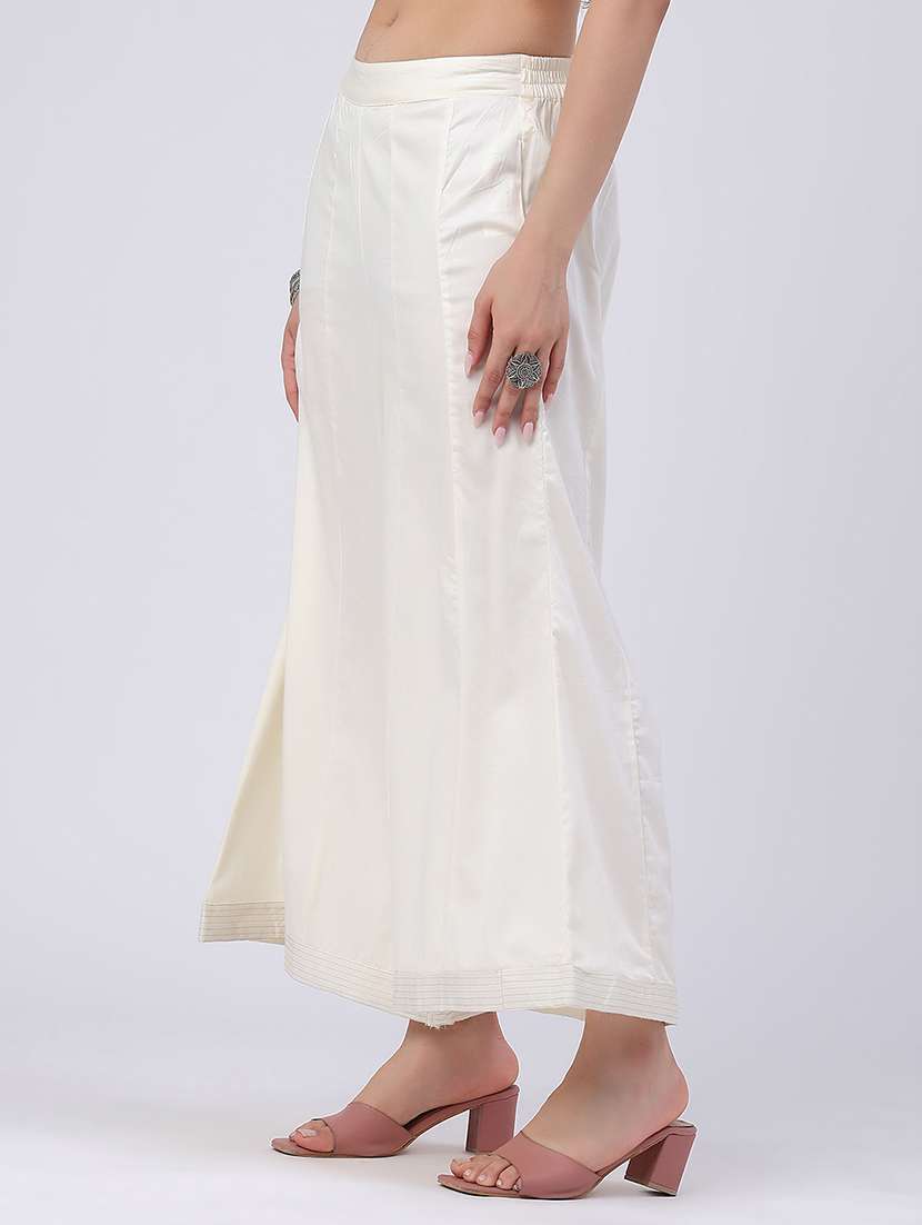 Women Solid Mid Rise Flared Palazzo - 22385889 -  Standard Image - 2
