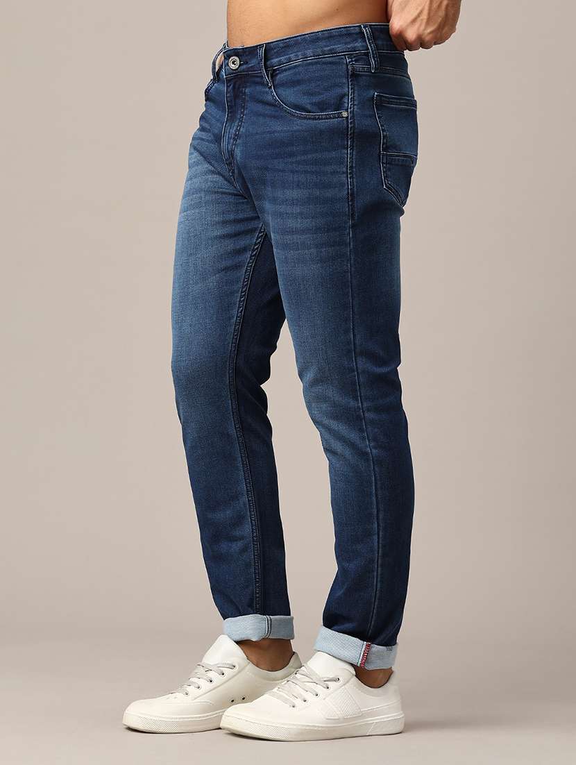 Men Washed Mid Rise Slim Fit Jeans - 22385897 -  Standard Image - 2