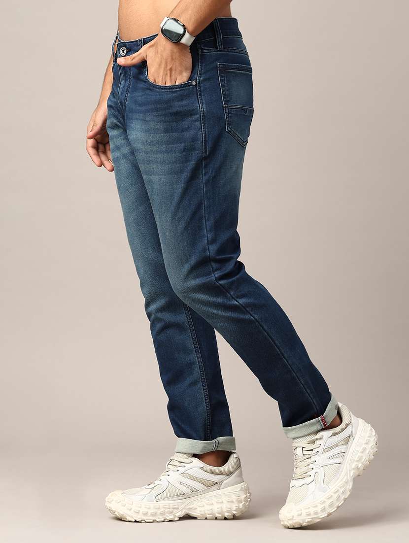 men washed mid rise slim fit jeans - 22385898 -  Standard Image - 2