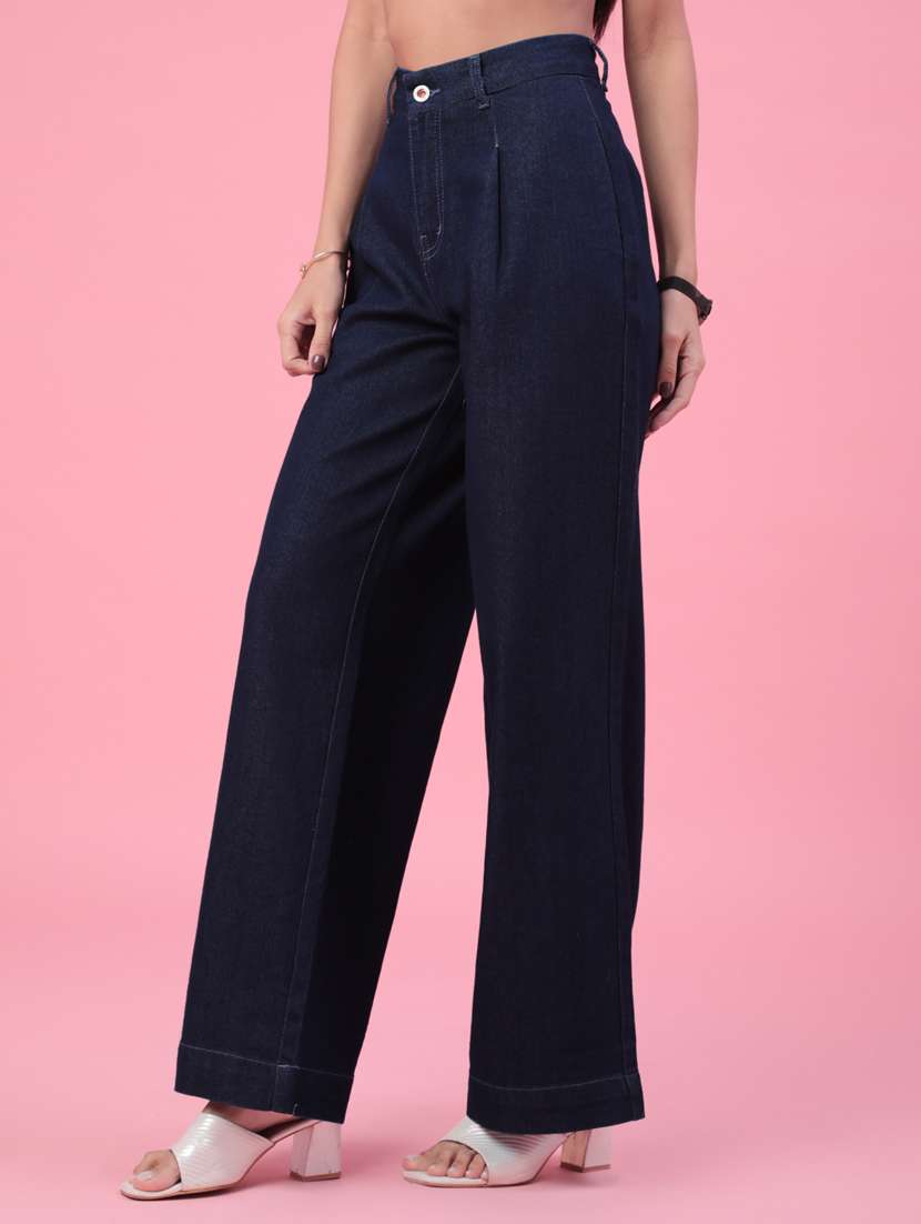 girls solid high rise wide leg jeans - 22386412 -  Standard Image - 2