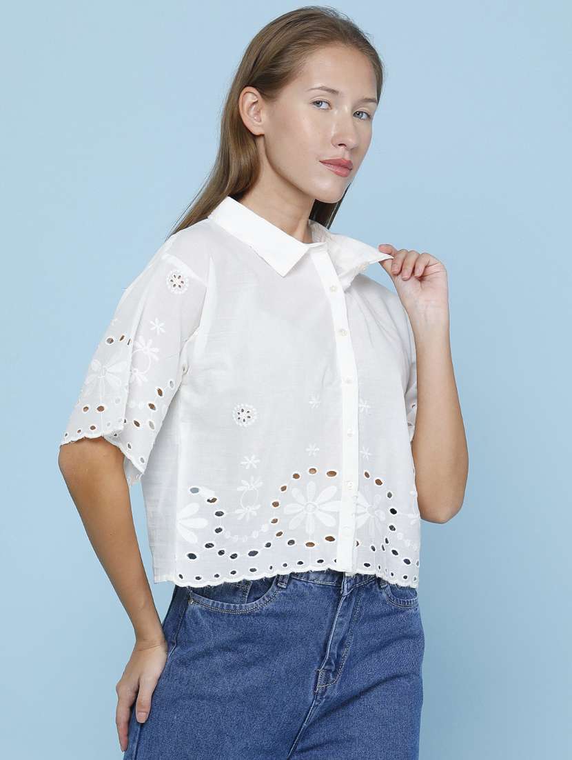 women embroidered short sleeves shirt - 22386413 -  Standard Image - 2