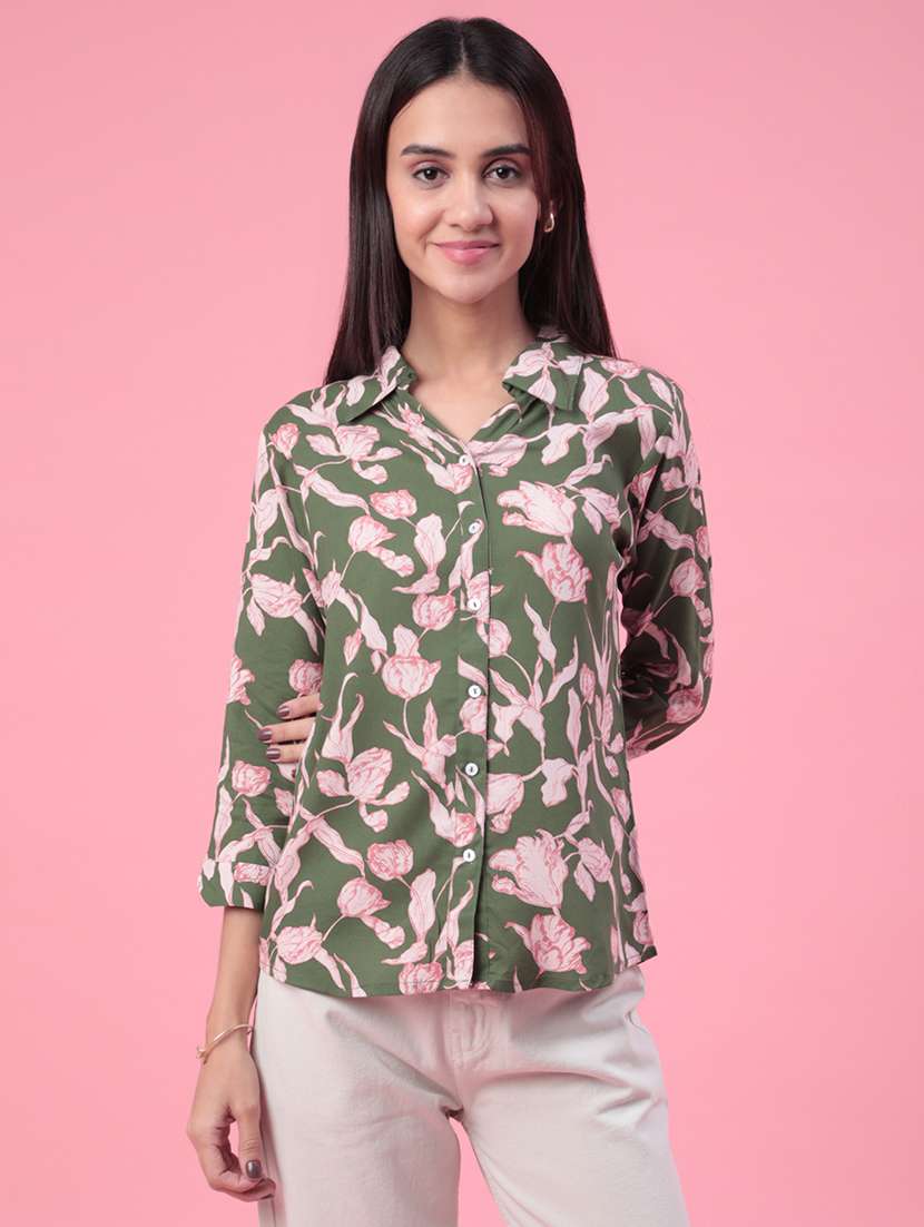 women printed collared regular shirt - 22386414 -  Standard Image - 2