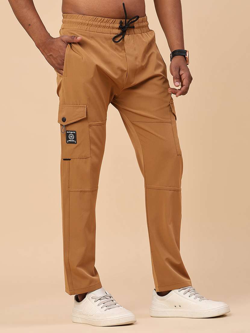 men solid mid rise regular fit cargo  - 22386464 -  Standard Image - 2