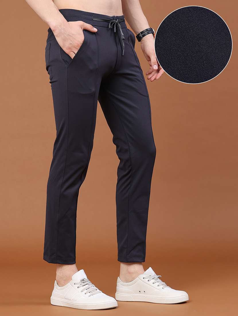 men solid mid rise slim fit track pant - 22386470 -  Standard Image - 2