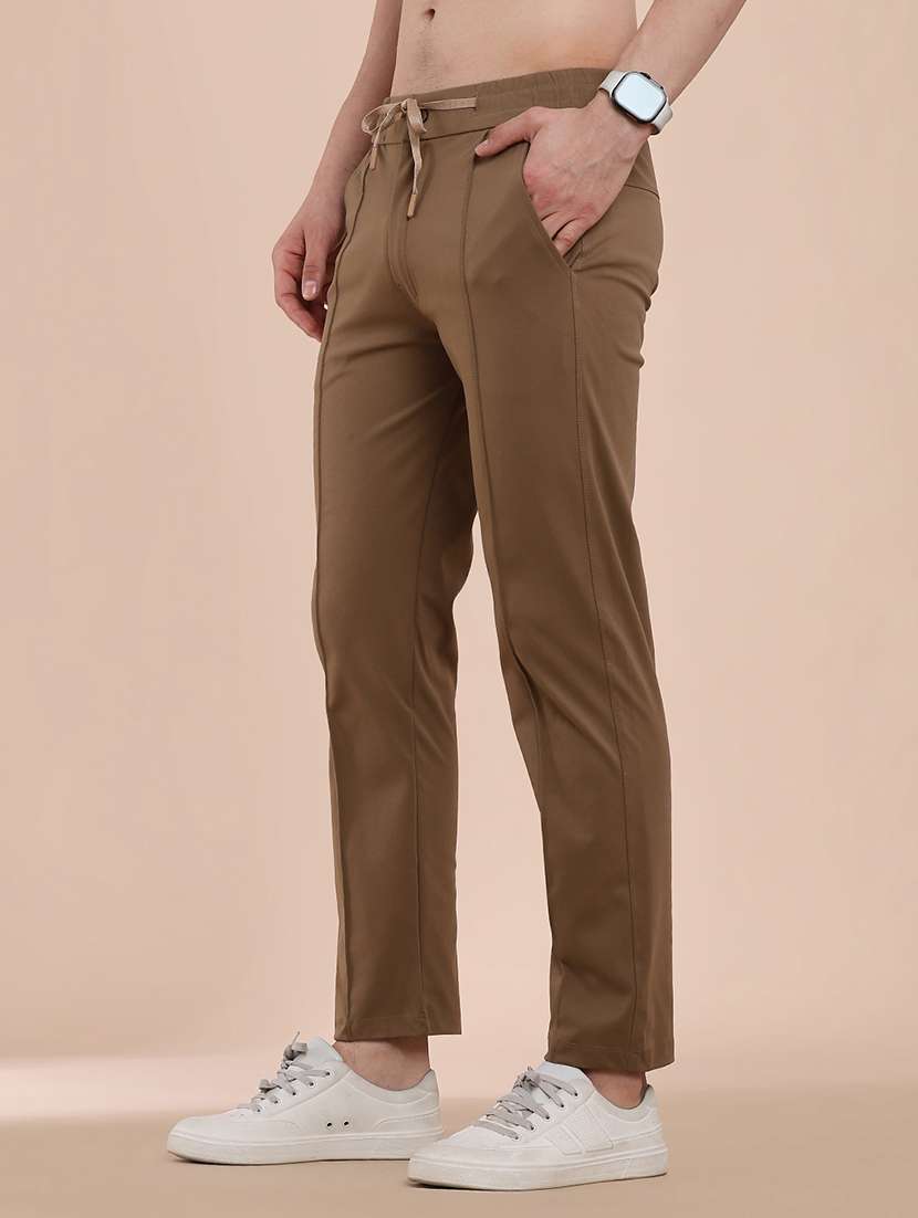 men solid mid rise slim fit track pant - 22386472 -  Standard Image - 2