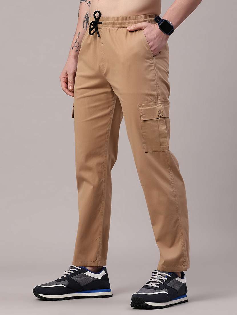 men solid mid rise regular fit cargo  - 22386475 -  Standard Image - 2