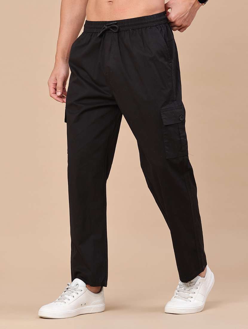 men solid mid rise regular fit cargo  - 22386479 -  Standard Image - 2