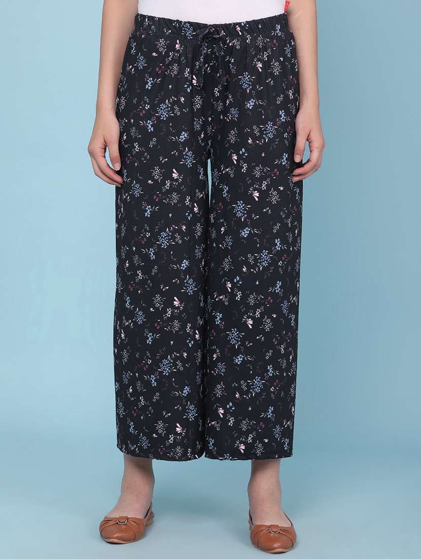 women floral printed mid rise palazzo
