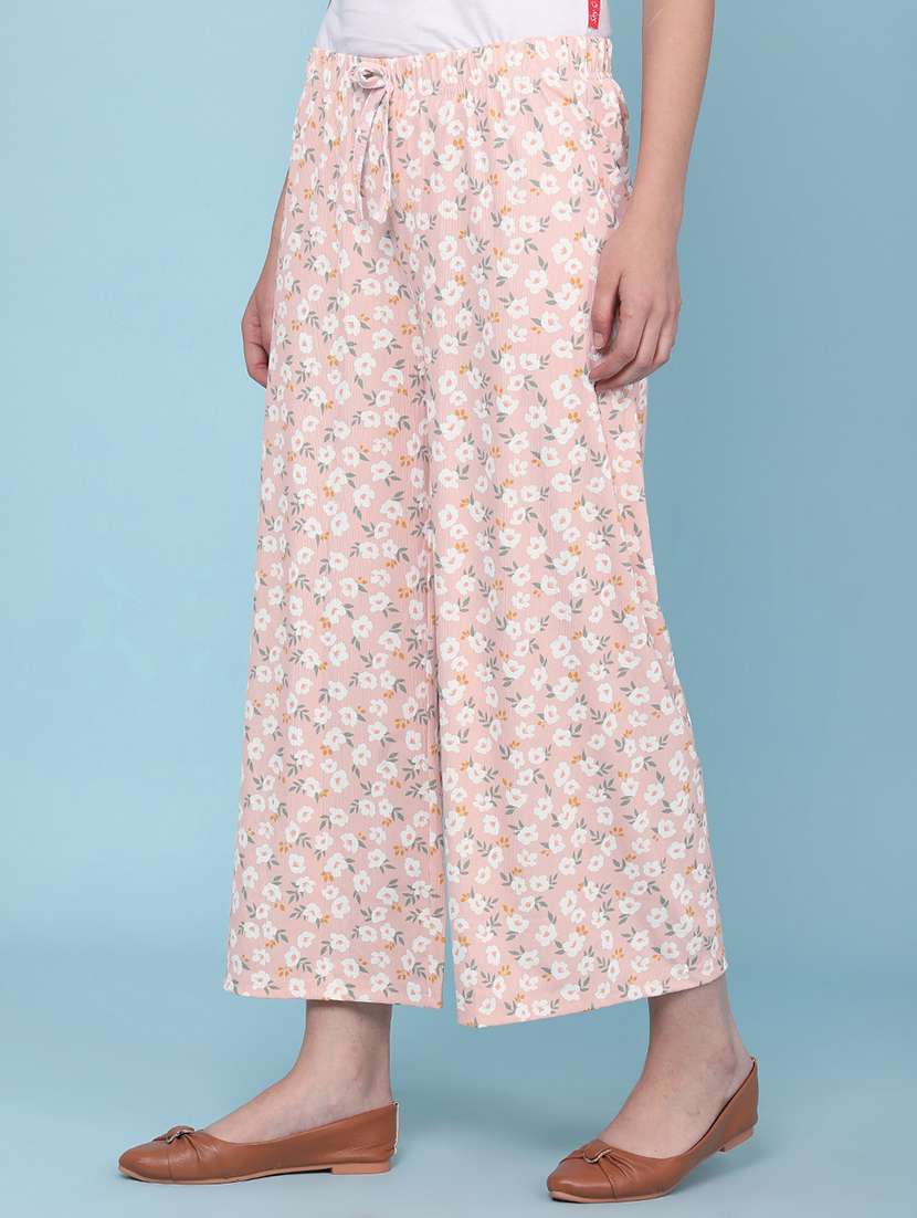 women floral printed mid rise palazzo - 22386495 -  Standard Image - 2