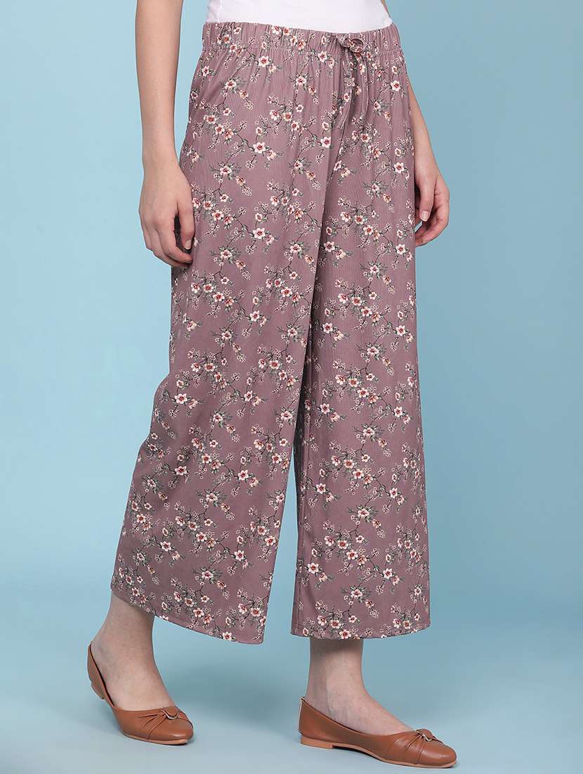 women floral printed mid rise palazzo - 22386496 -  Standard Image - 2