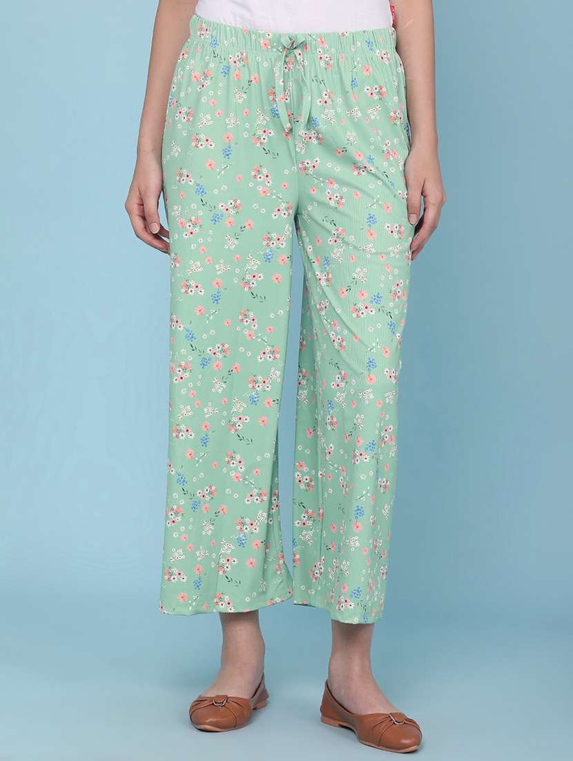 women floral printed mid rise palazzo