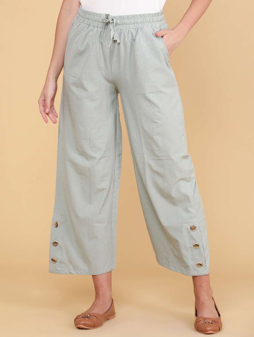 women solid mid rise palazzo