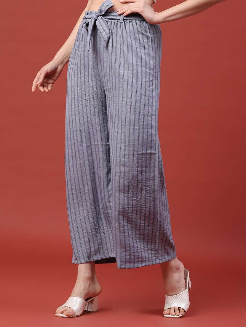 women printed mid rise wide leg trouser - 22386526 -  Standard Image - 2