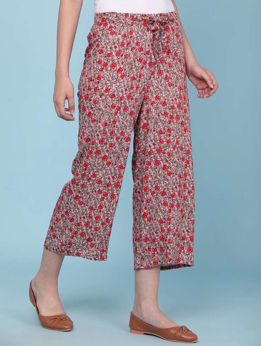 women floral printed mid rise palazzo - 22386554 -  Standard Image - 2