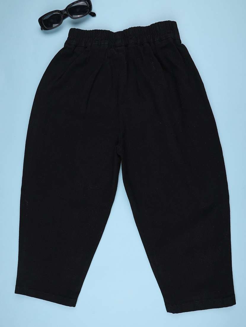 black cotton casual trouser - 22386606 -  Standard Image - 2