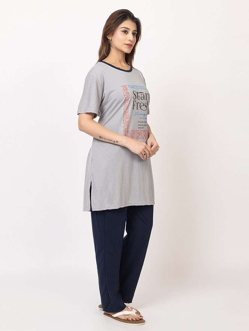 women printed nightwear pyjama set - 22386917 -  Standard Image - 2