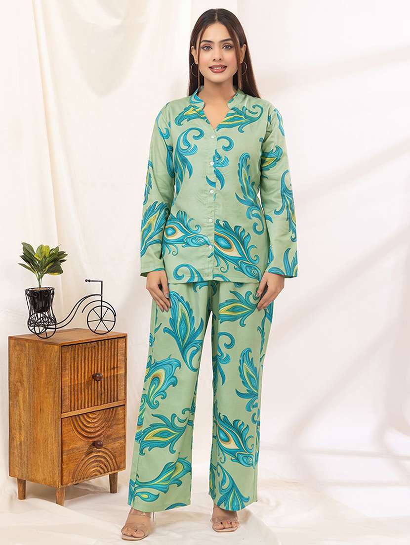 women printed top and trouser co-ord set - 22386920 -  Standard Image - 2