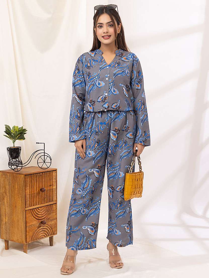 women printed top and trouser co-ord set - 22386921 -  Standard Image - 2
