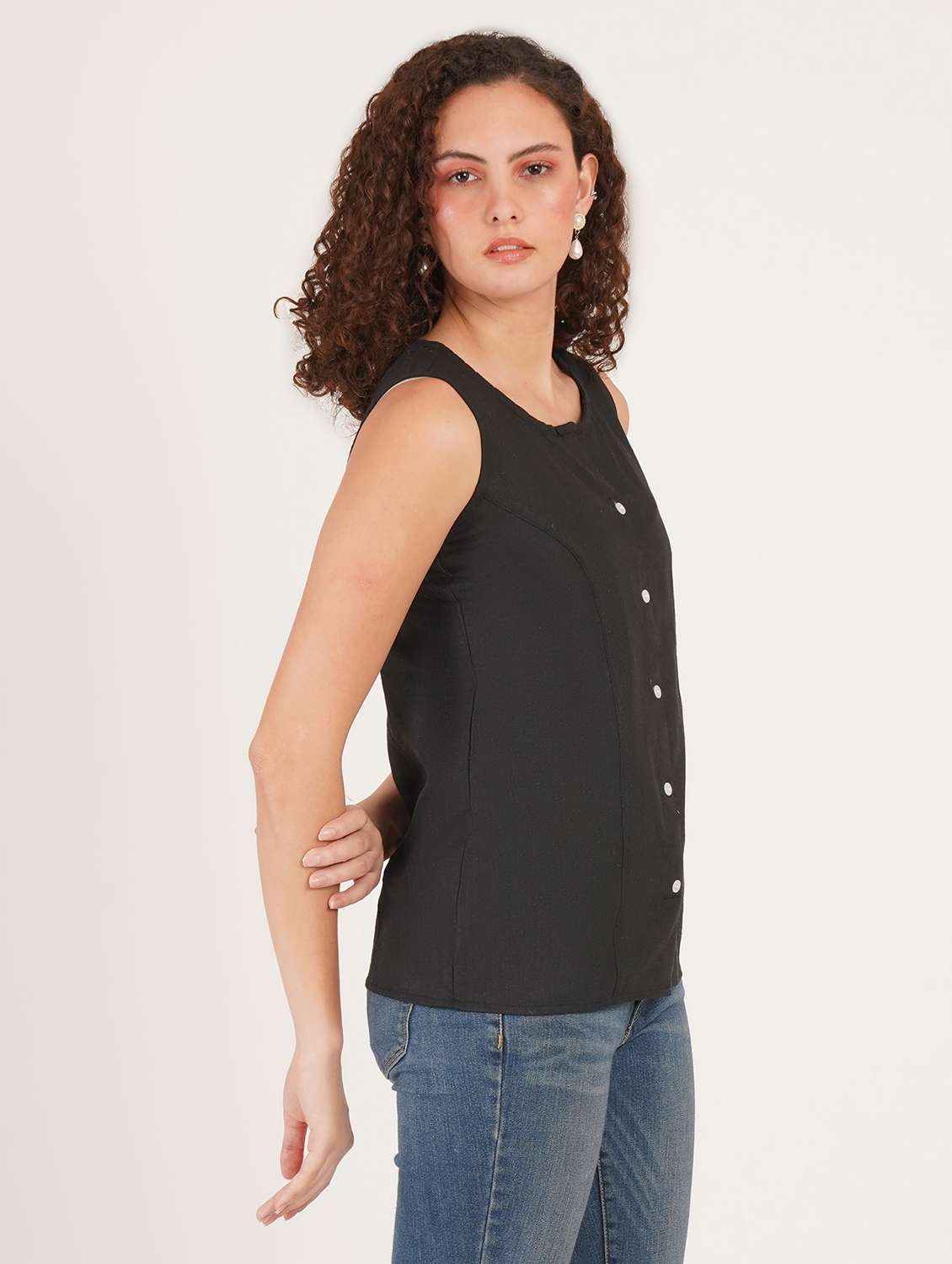 Women Solid Sleeveless A-line Top - 22386974 -  Standard Image - 2