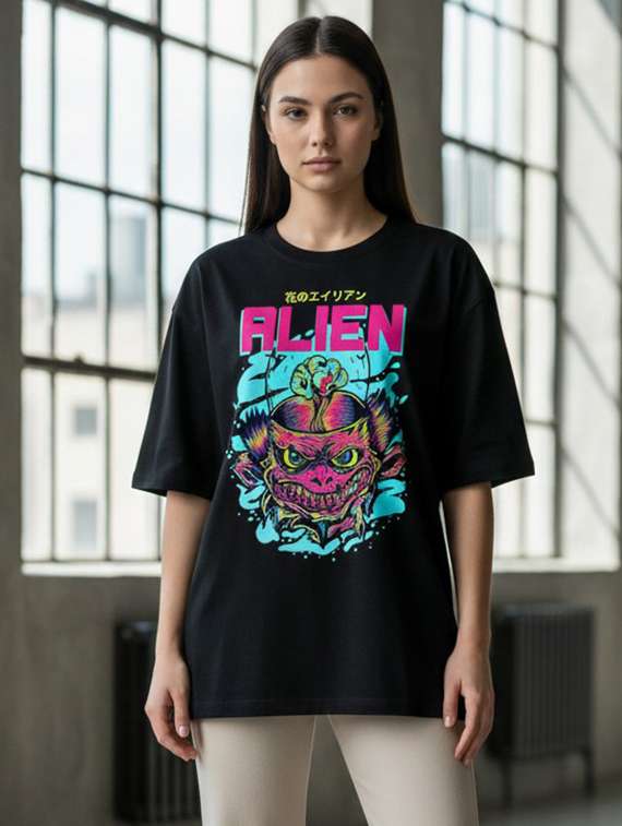 women printed short sleeve oversized t-shirt