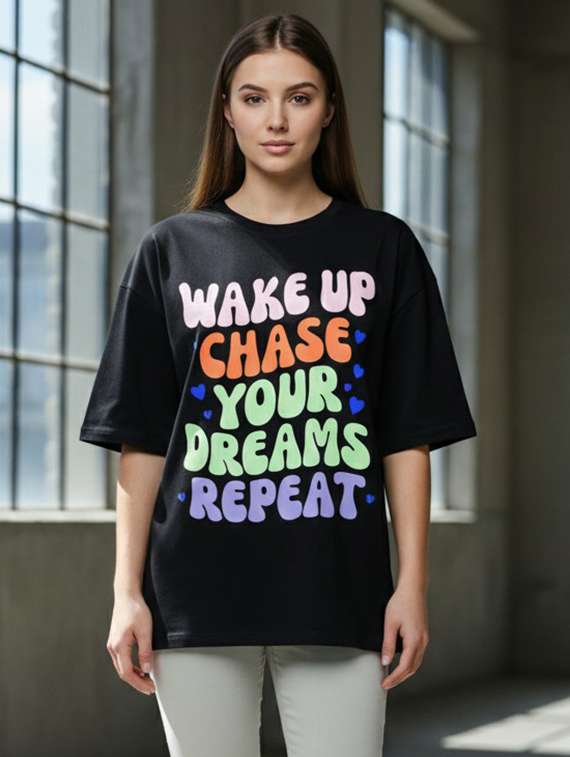 women printed short sleeve oversized t-shirt