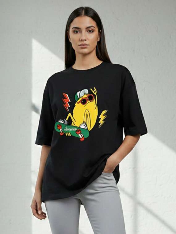 women printed short sleeve oversized t-shirt