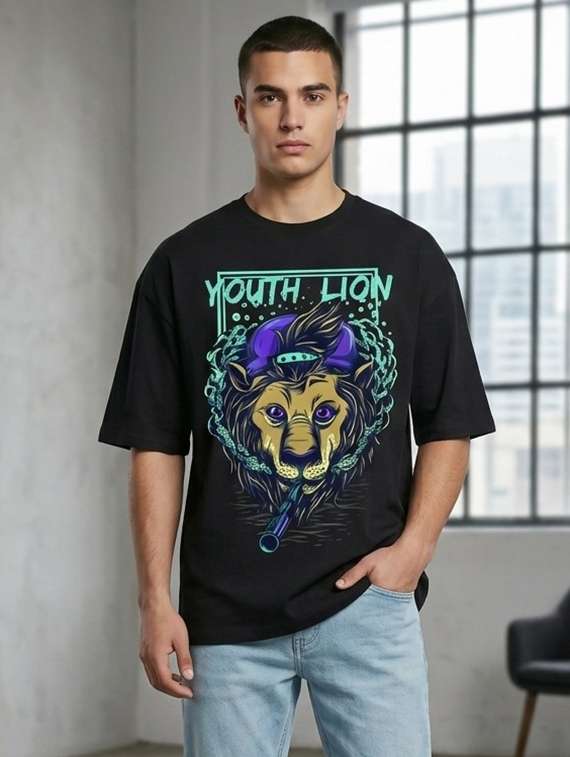 men printed short sleeve oversized t-shirt