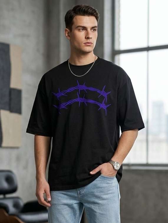 men printed short sleeve oversized t-shirt