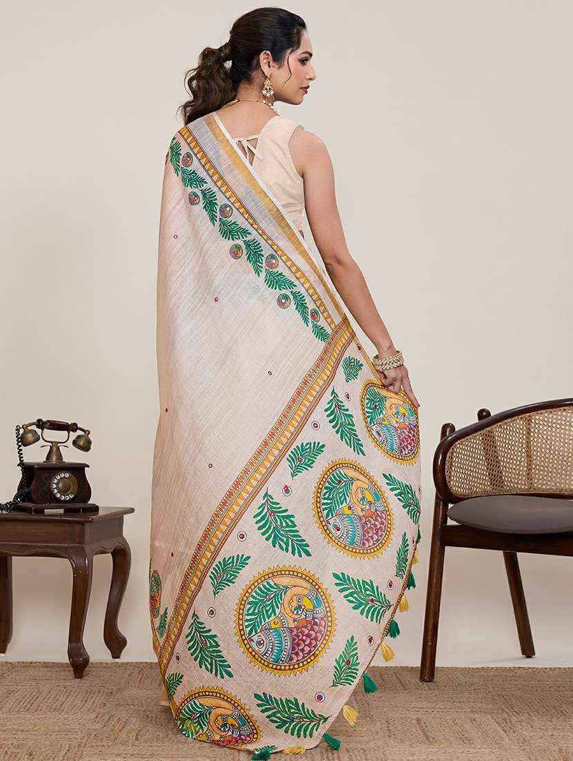 Women Printed Casual Wear Saree With Blouse - 22387172 -  Standard Image - 2