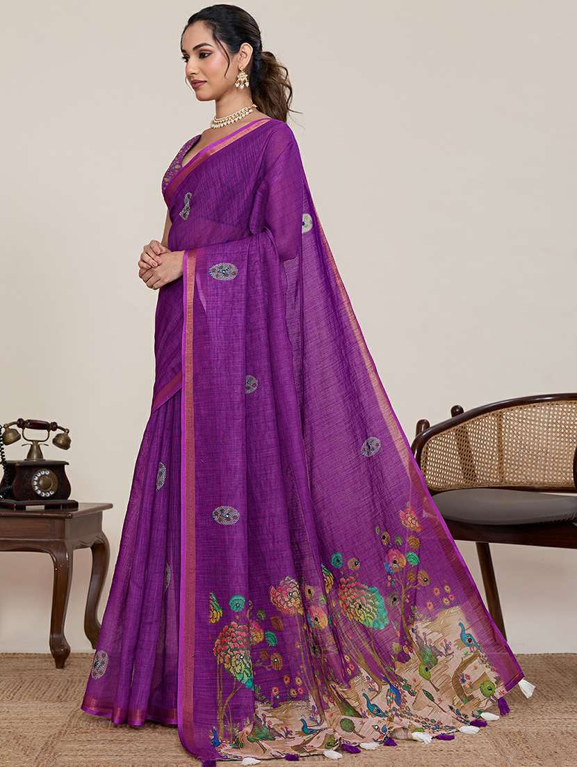 women printed casual wear saree with blouse - 22387173 -  Standard Image - 2