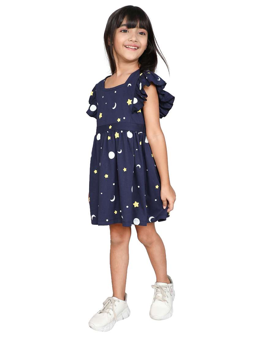 women solid ruffle sleeve a-line dress - 22387192 -  Standard Image - 2