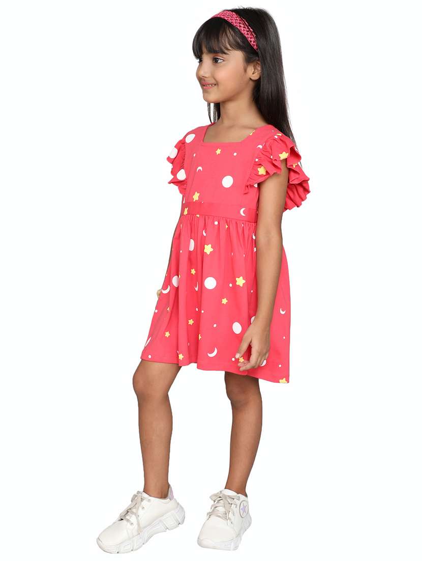 women solid ruffle sleeve a-line dress - 22387193 -  Standard Image - 2