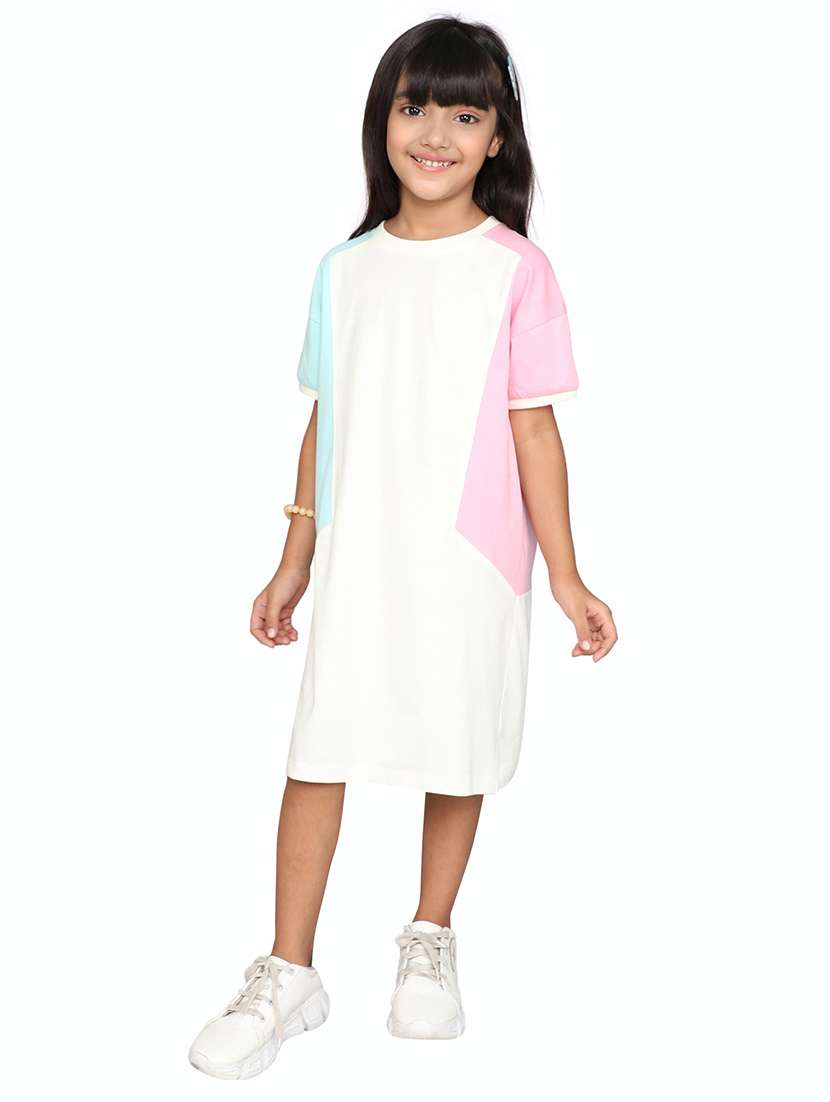 women color blocked short sleeve a-line dress - 22387194 -  Standard Image - 2