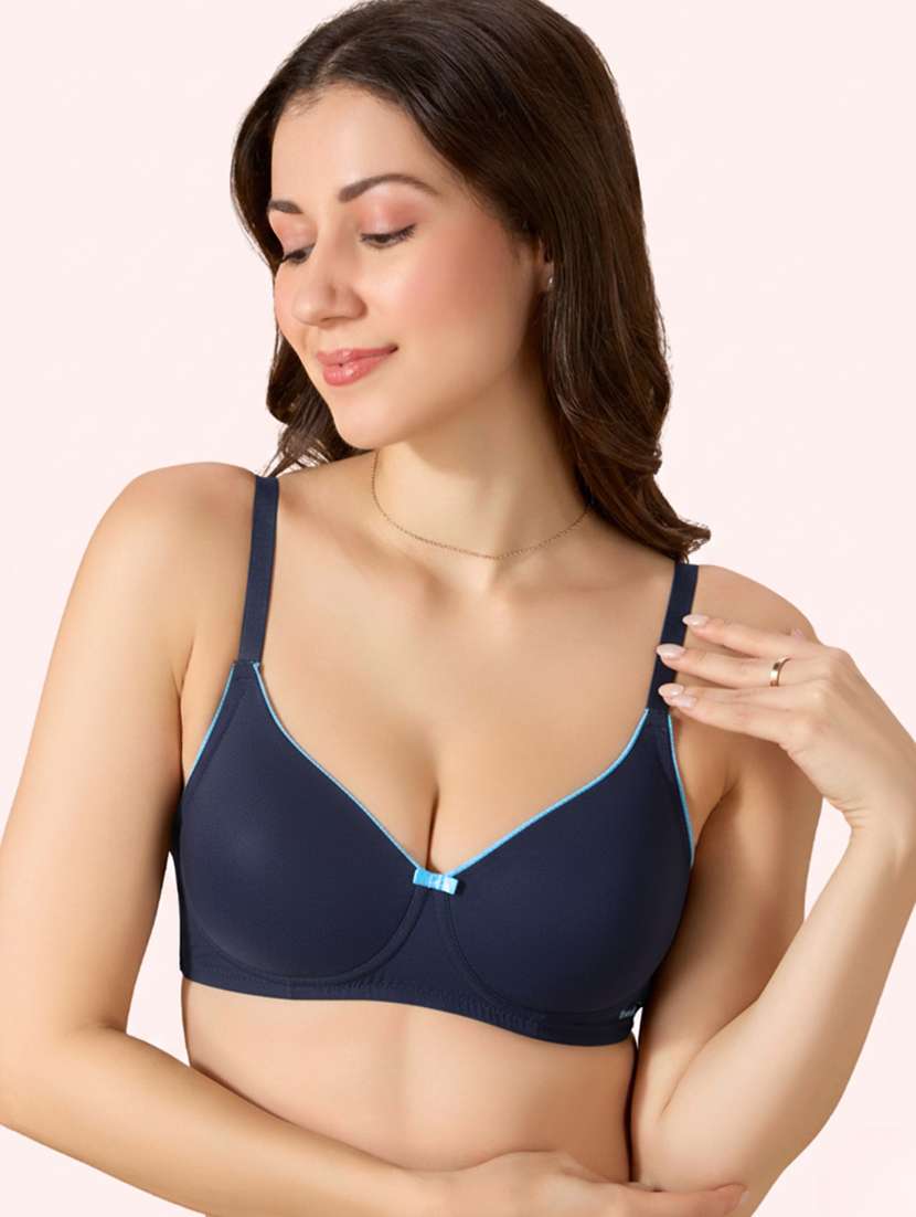 women solid lightly padded t-shirt bra - 22387291 -  Standard Image - 2