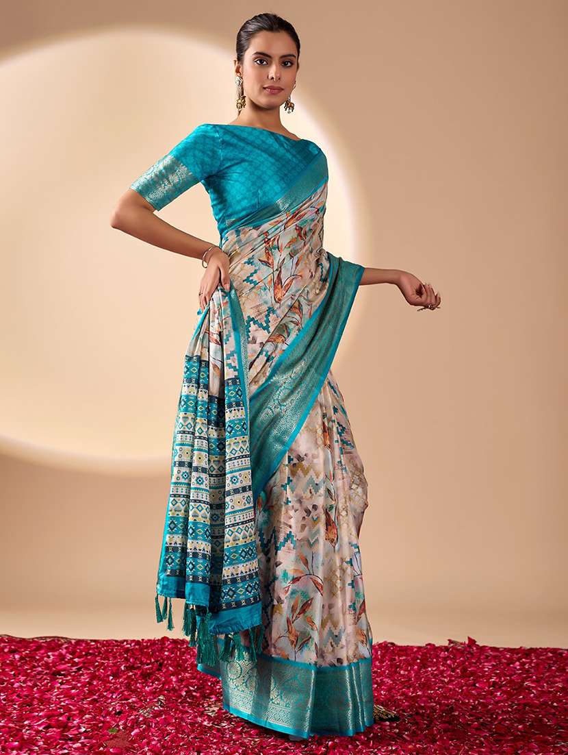 women printed casual wear saree with blouse - 22388839 -  Standard Image - 2