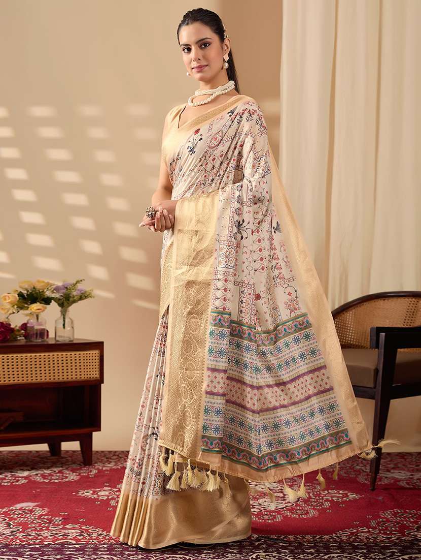 women printed casual wear saree with blouse - 22388841 -  Standard Image - 2