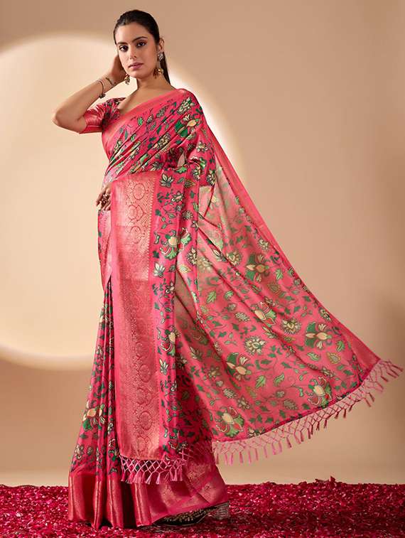 women printed casual wear saree with blouse - 22388842 -  Standard Image - 2